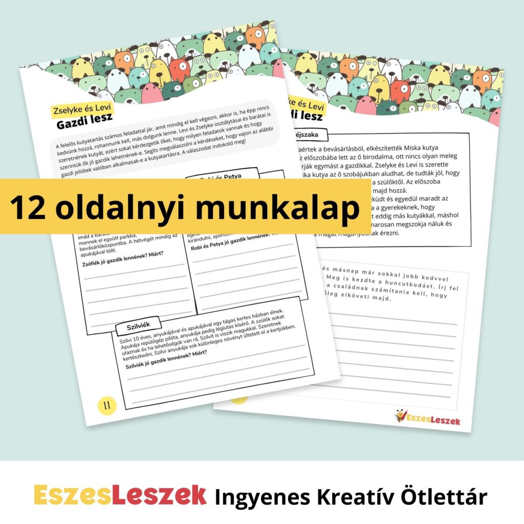 eszeseszek.hu | kreatív ötlettár | ingyen játékok | okos játékok | nyomtatható játékok | kutyás játék | ingyen kártyajáték | letölthető kutyás játék | gondos gazdi játék | munkafüzet | letölthető munkafüzet